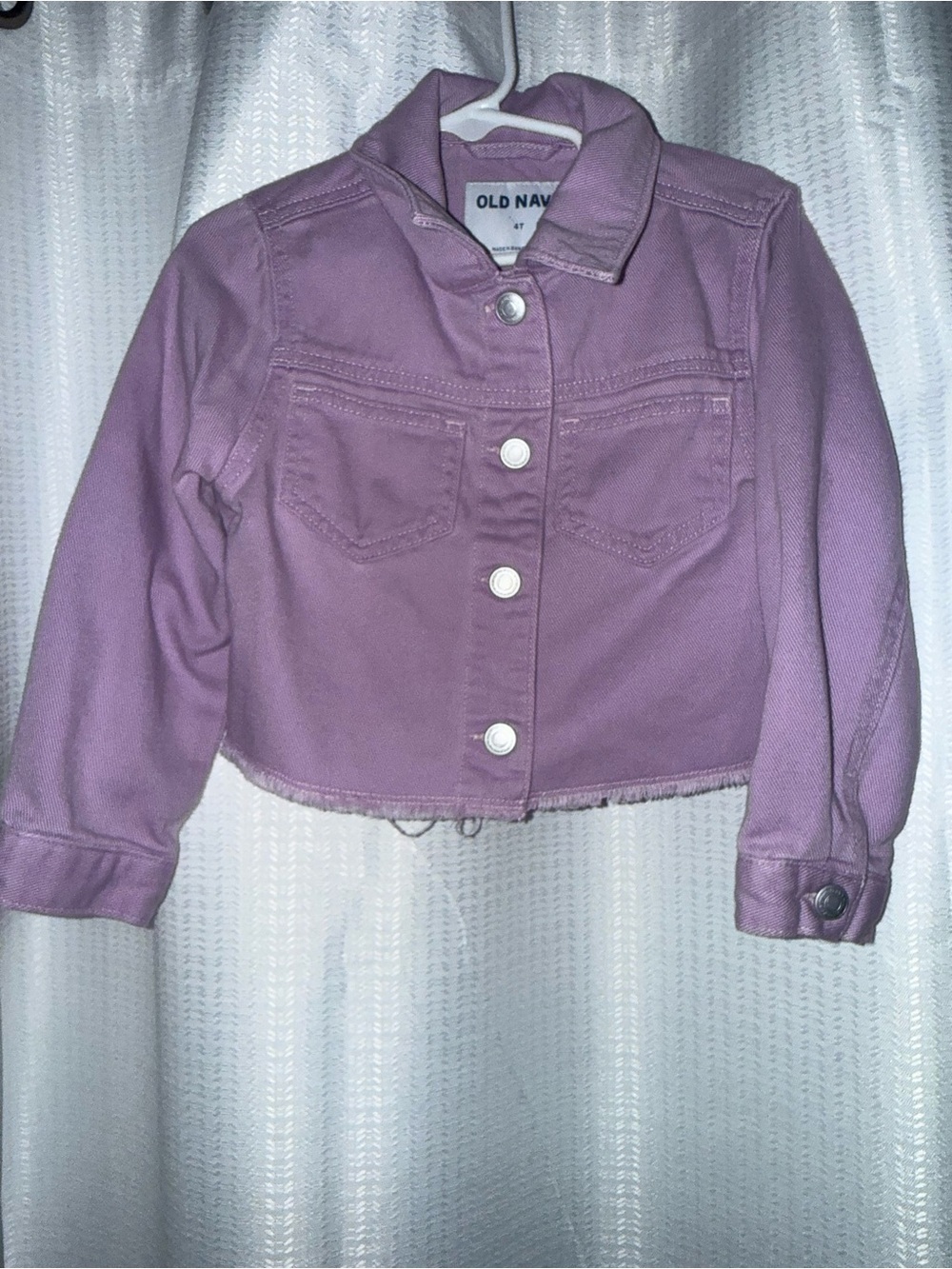 4t Old Navy Girls Jacket Purple Denim Jean Buttoned 100% Cotton